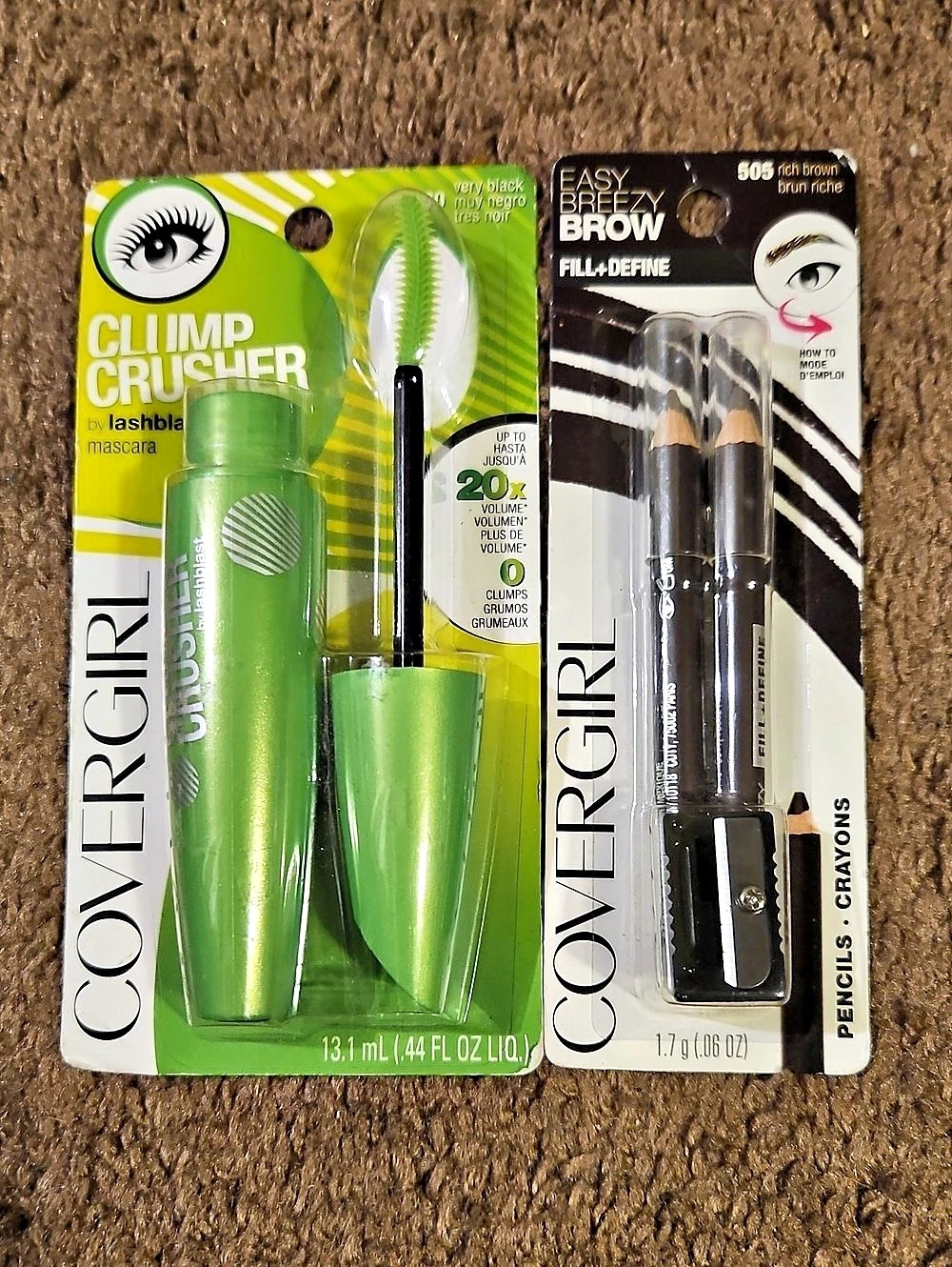 Covergirl Clump Crusher mascara and Easy Breezy Brow Fill + Define Mascara &